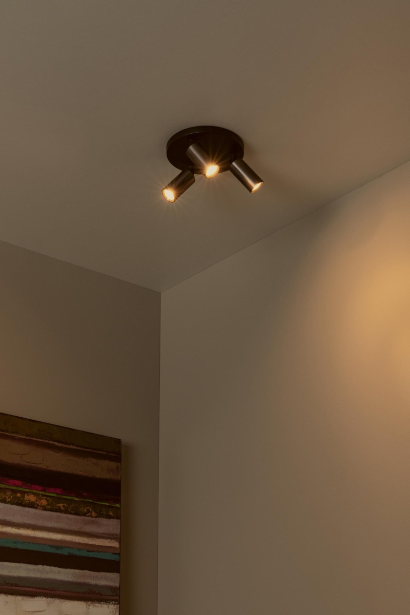 Lucide RITMO - Ceiling spotlight - Ø 18 cm - 3xGU10 (MR11) - Coffee